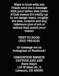 a black and white flyer for a tattoo shop
